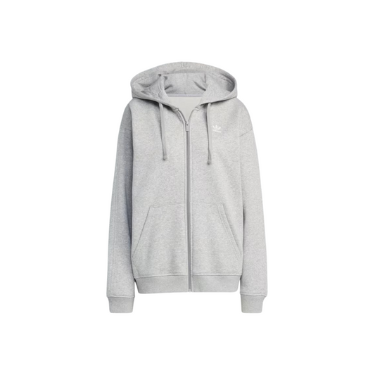 Adidas Essential Zip Up Fleece Hoodie Grey