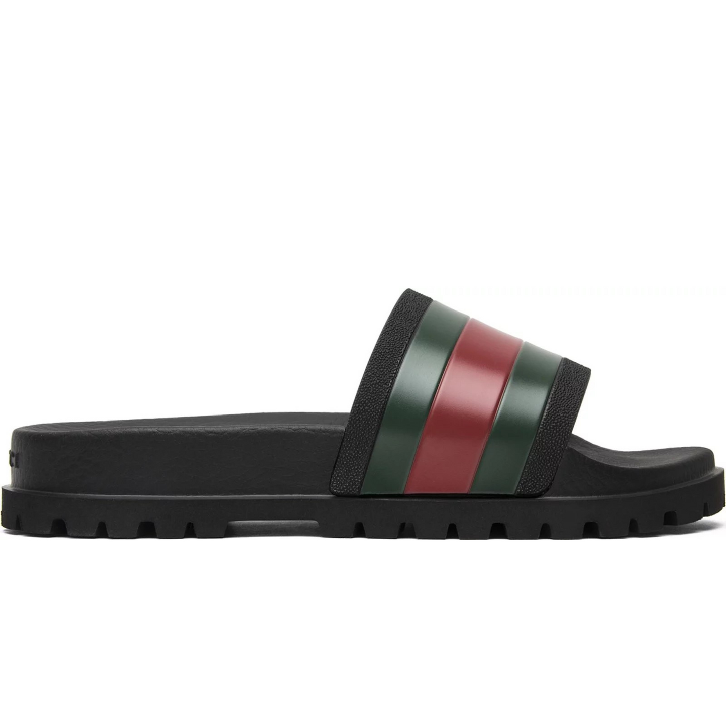 GUCCI STRIPED WEB SLIPPERS