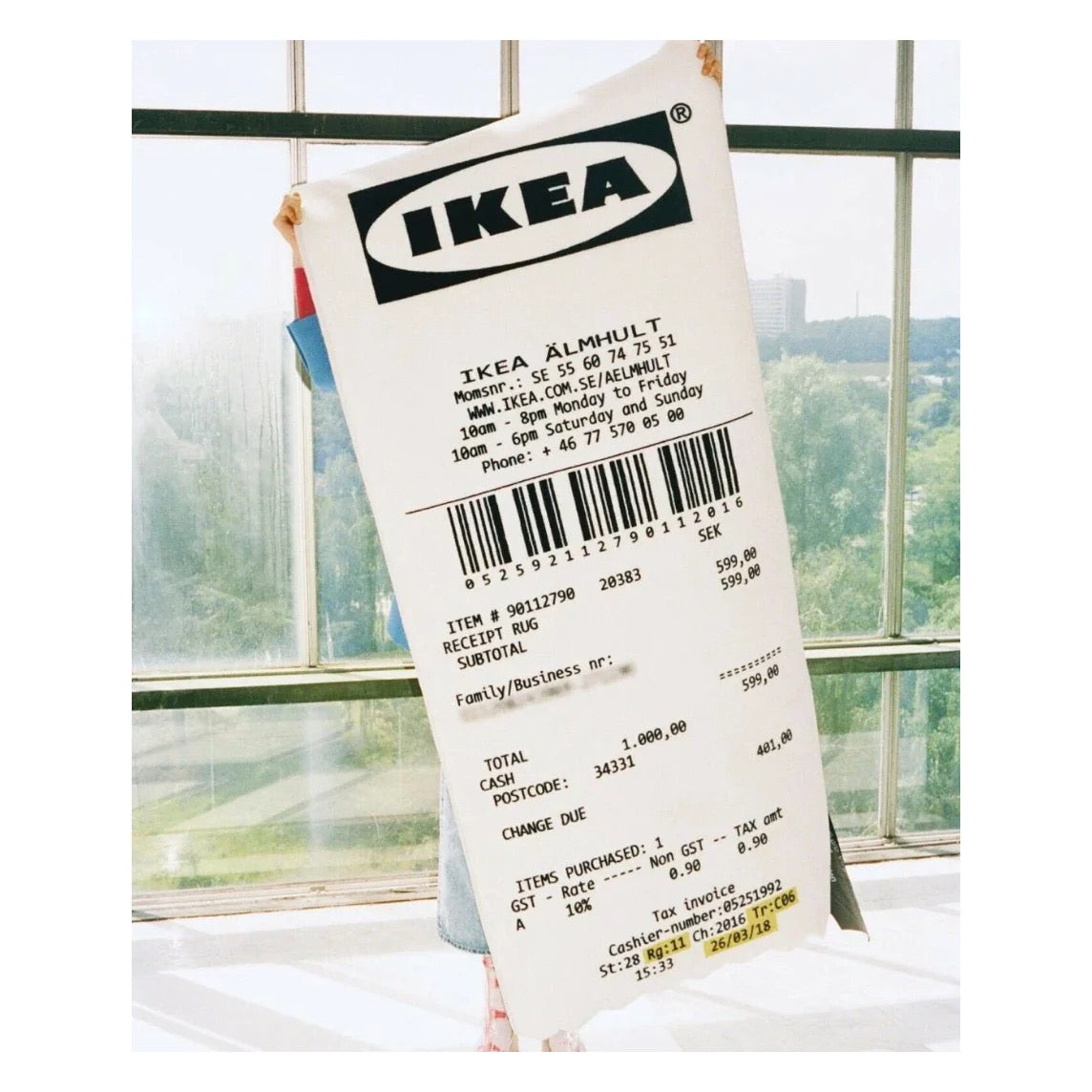 VIRGIL ABLOH X IKEA MARKERAD "RECEIPT" RUG