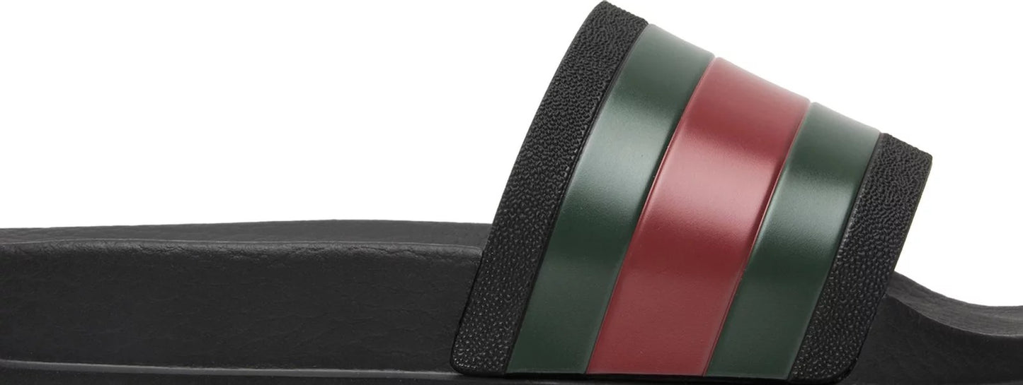 GUCCI STRIPED WEB SLIPPERS